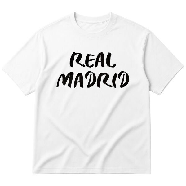 Real Madrid C Oversize Tişört L - Beyaz