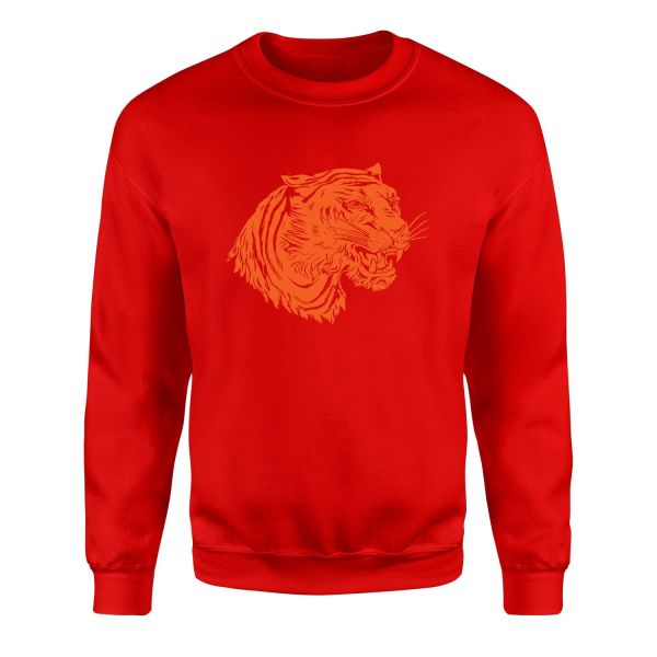 Clemson Tiger Print Sweatshirt XL - Kırmızı