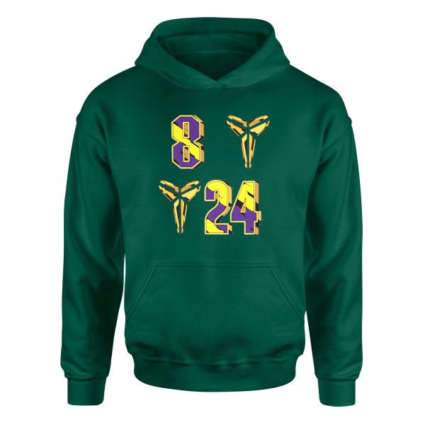 8-24 Kobe Bryant Hoodie L - Nefti Yeşili