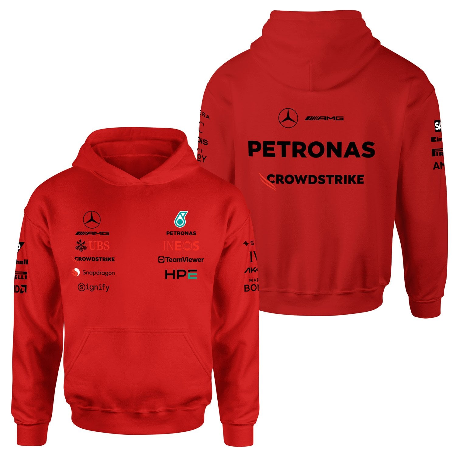Mercedes AMG Petronas 2026 Teamline Hoodie M - Kırmızı