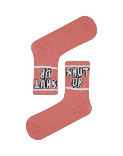Shut Up Pembe Spor Çorap