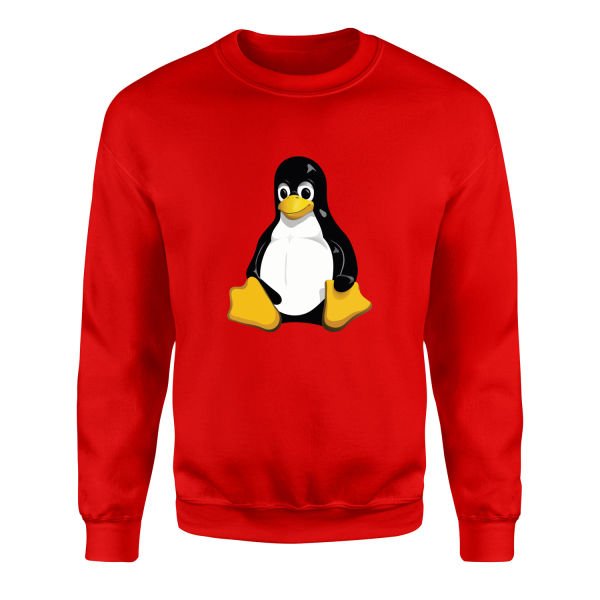 Linux Tux Sweatshirt XL - Kırmızı