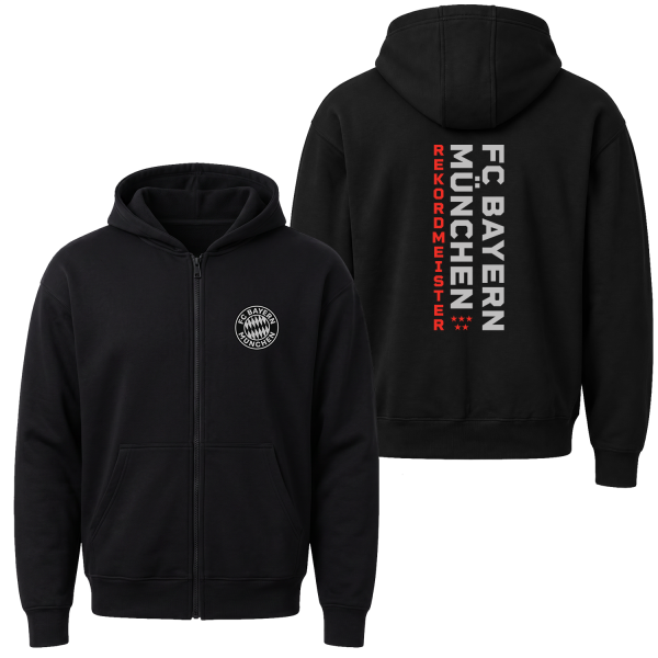 FC Bayern Münih REKORDMEISTER SE Edition Fermuarlı Kapüşonlu Sweatshirt