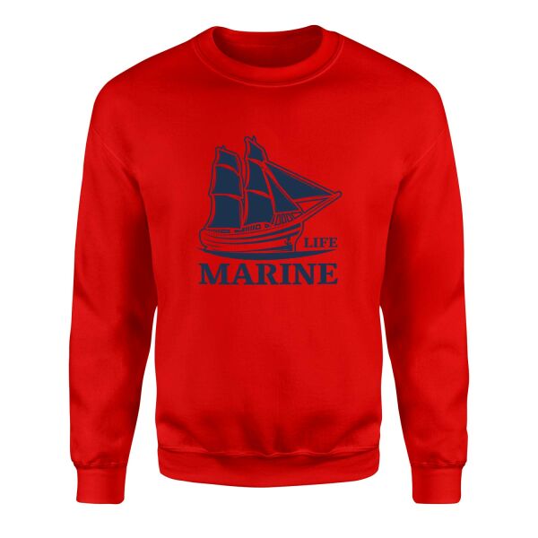 Marine Life Denizci Sweatshirt M - Kırmızı