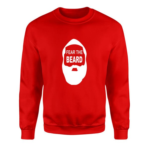 Fear the Beard | James Harden W Sweatshirt M - Kırmızı