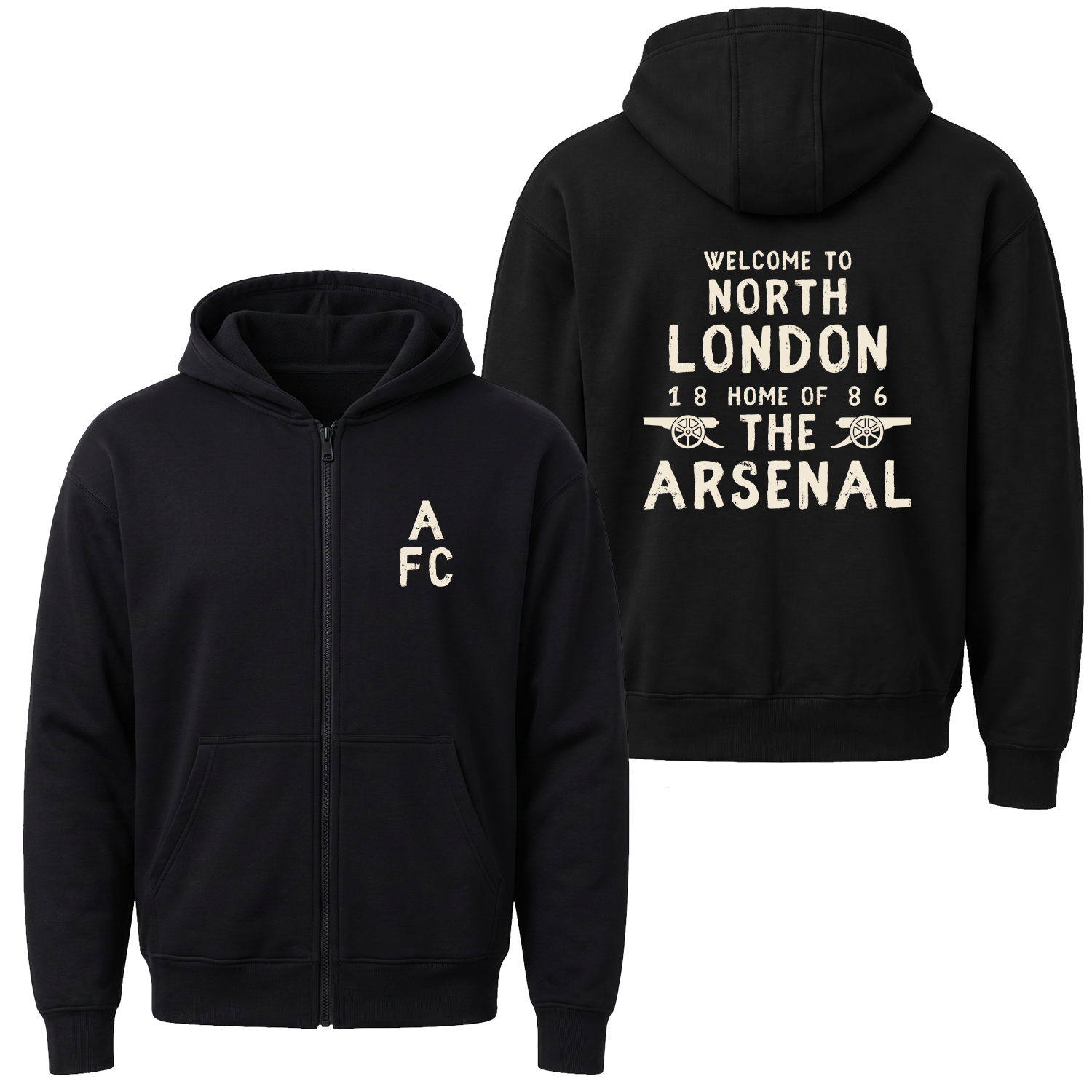 Welcome to North London Fermuarlı Kapüşonlu Sweatshirt