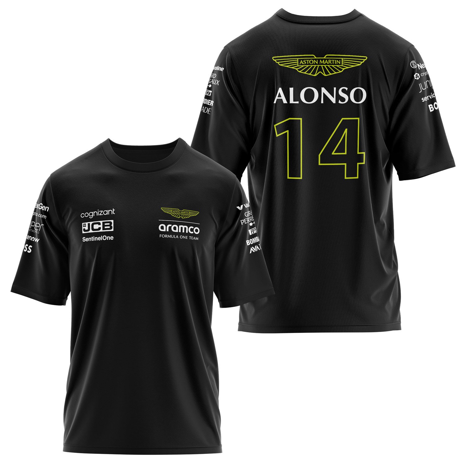 Fernando Alonso 14 | Aston Martin Oversize Tişört S - Siyah