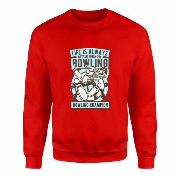 Bowling Champion Sweatshirt XL - Kırmızı