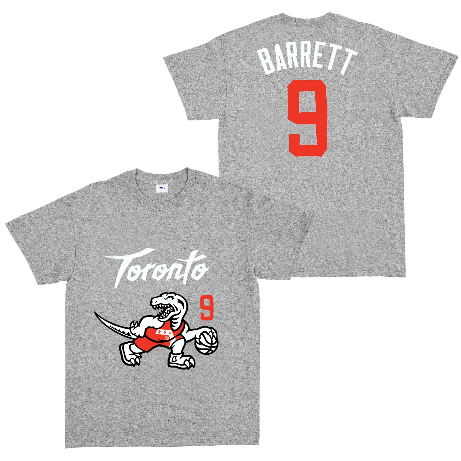 RJ Barrett 9 City Edition Raptors Tişört XL - Gri