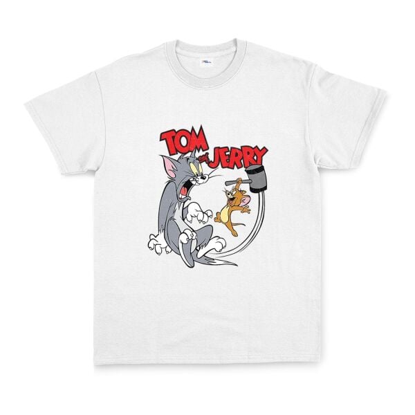 Tom And Jerry Grunge Tişört L - Beyaz | OUTLET