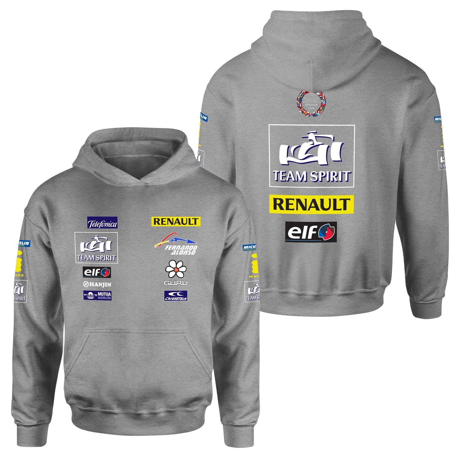 Renault Team Spirit Vintage Teamline Hoodie XXL - Gri