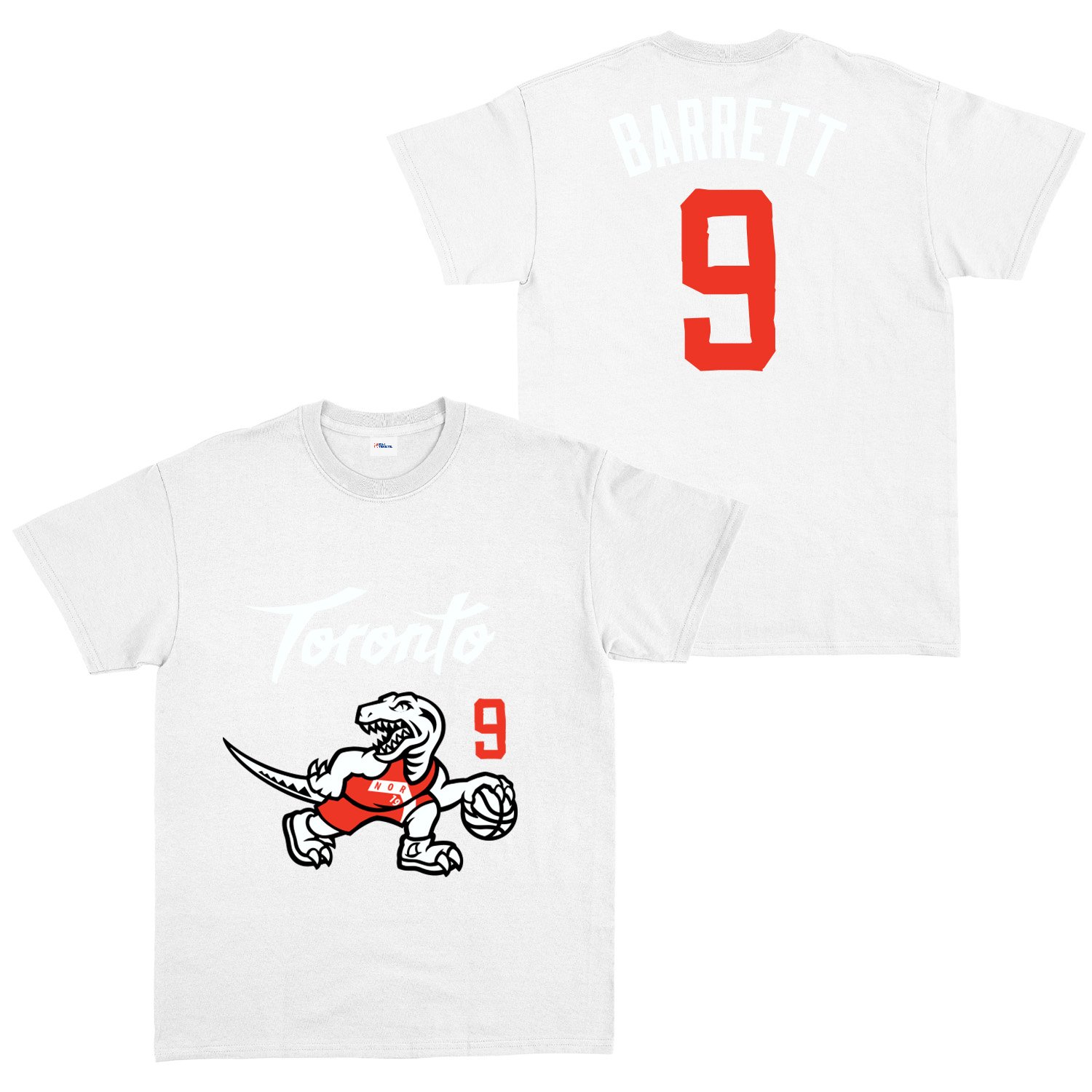 RJ Barrett 9 City Edition Raptors Tişört S - Beyaz