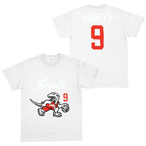 RJ Barrett 9 City Edition Raptors Tişört S - Beyaz