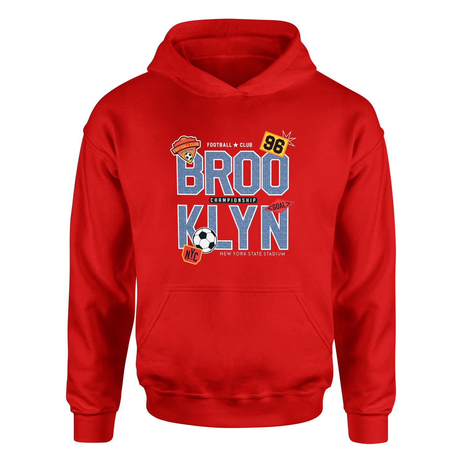 BROOKLYN 96 Championship Hoodie S - Kırmızı