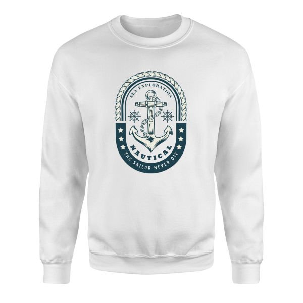 Nautical Sweatshirt L - Beyaz
