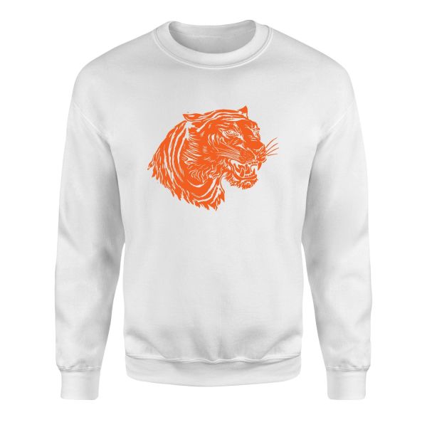 Clemson Tiger Print Sweatshirt S - Beyaz
