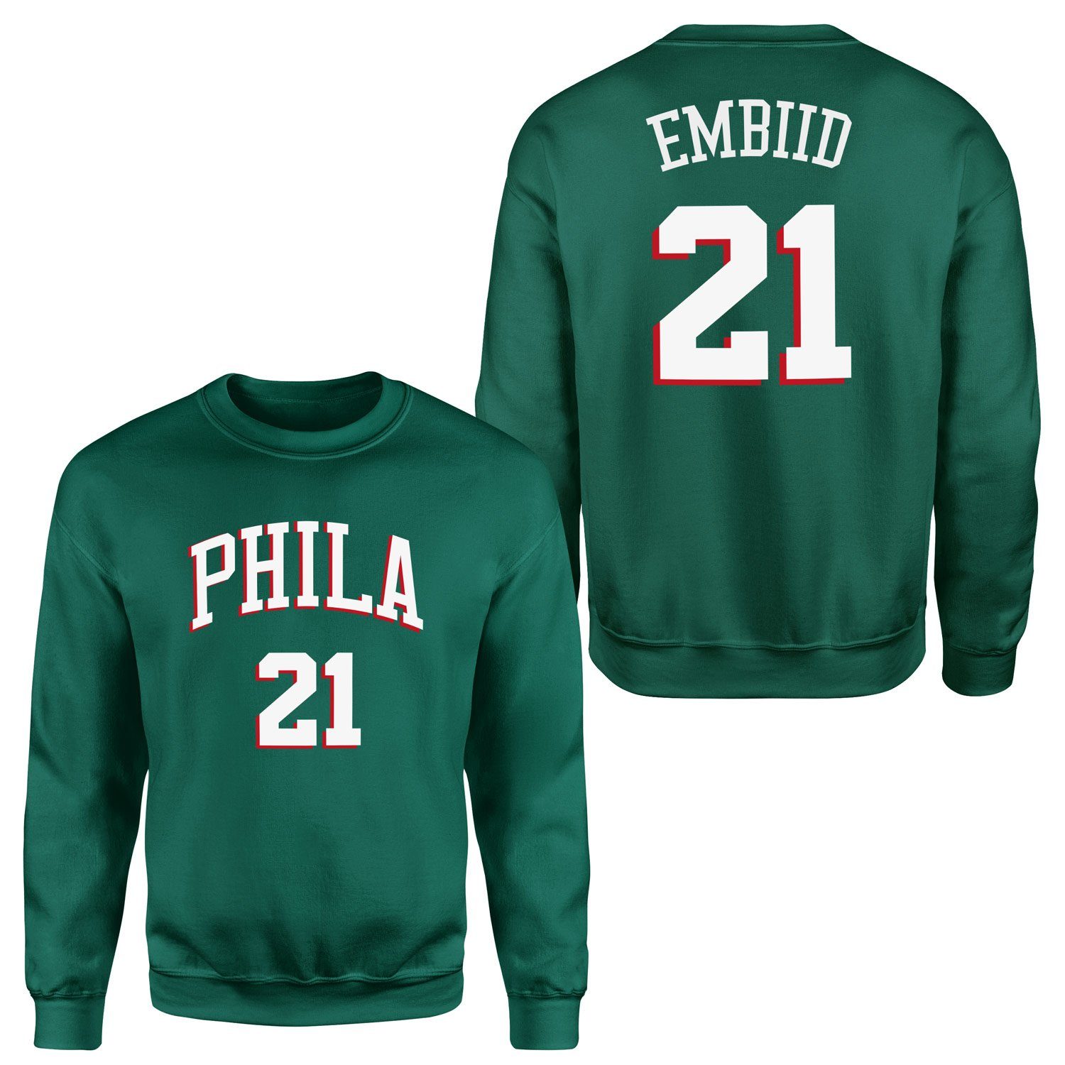 Joel Embiid Philadelphia Forma Sweatshirt S - Nefti Yeşili