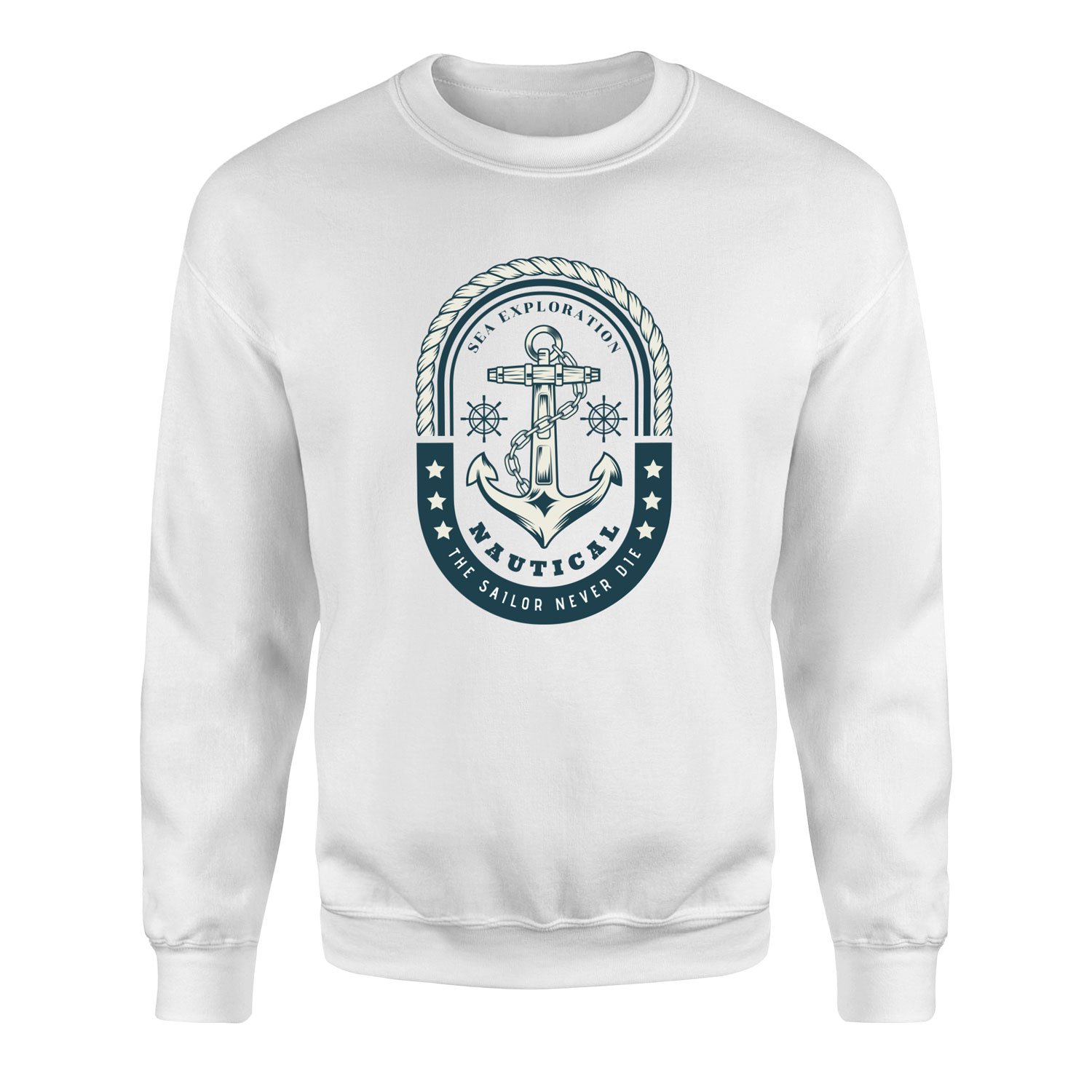 Nautical Sweatshirt XL - Beyaz