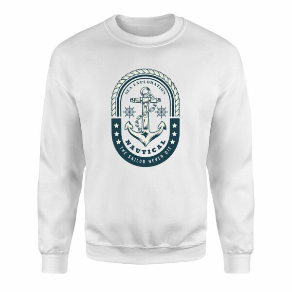 Nautical Sweatshirt XL - Beyaz