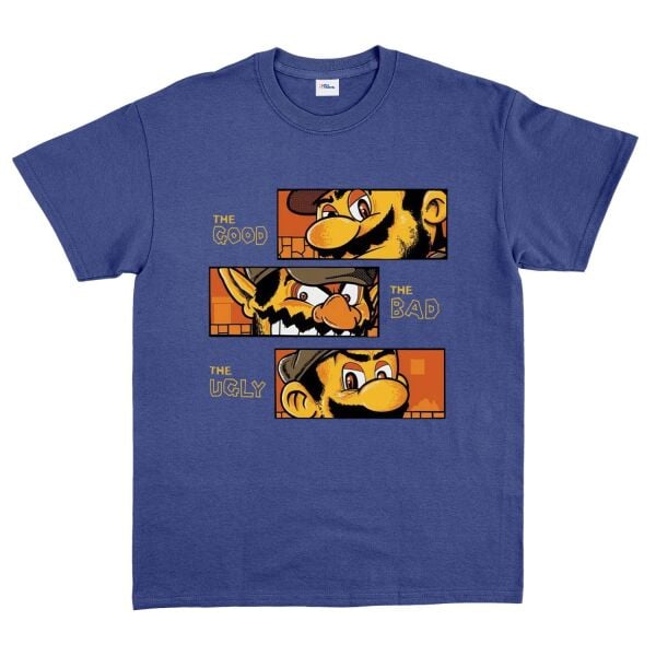 Mario Bros The Good, Bad & Ugly Tişört L - İndigo Mavisi | OUTLET
