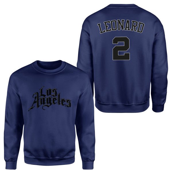 Kawhi Leonard Los Angeles Forma Sweatshirt XL - İndigo Mavisi
