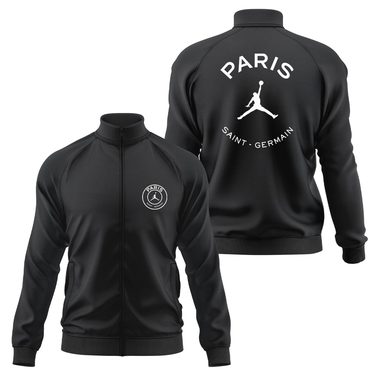 Air Jordan X Paris Saint Germain Fermuarlı Sweatshirt XXL - Siyah