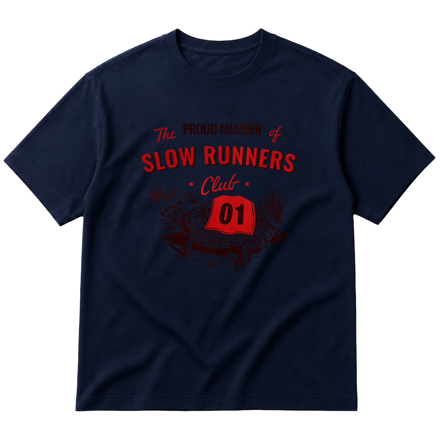 Slow Runners Club Oversize Tişört L - İndigo Mavisi