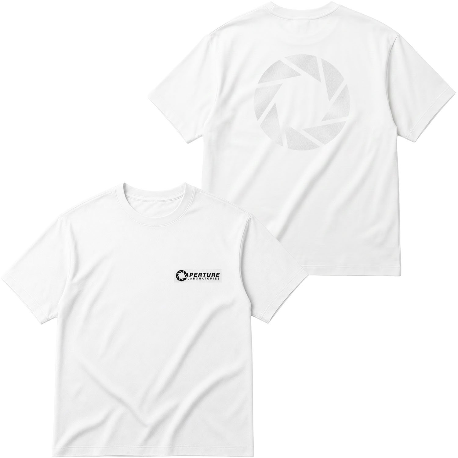 Aperture Laboratories Oversize Tişört S - Beyaz