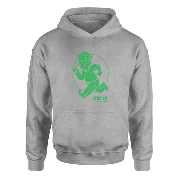 Vault Boy Stay Fit Hoodie M - Gri