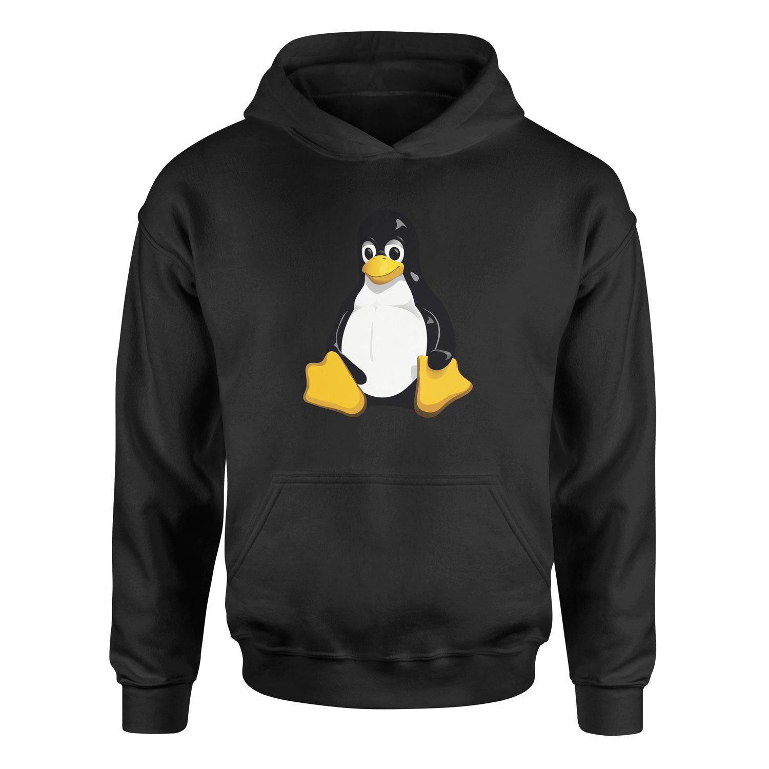 Linux Tux Hoodie L - Siyah
