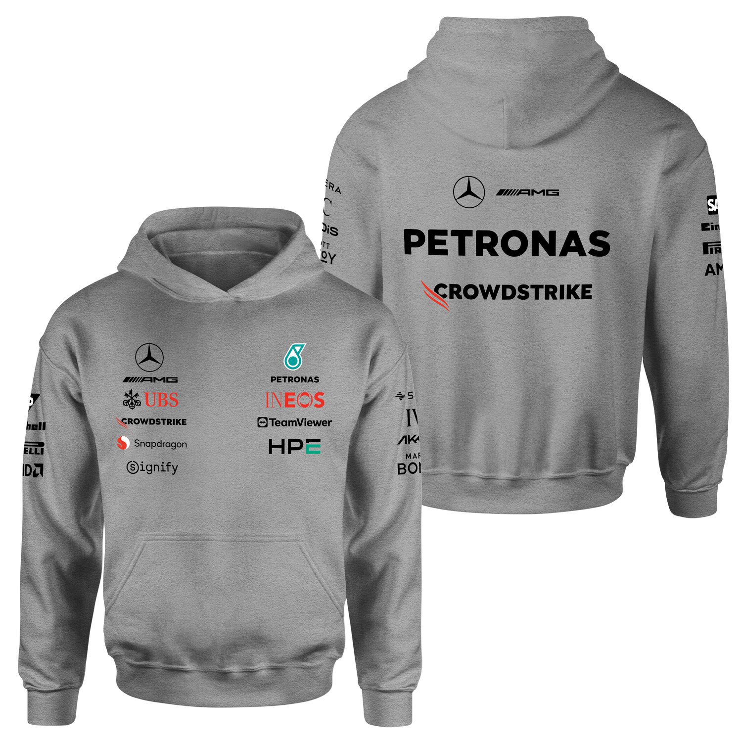 Mercedes AMG Petronas 2026 Teamline Hoodie XXL - Gri