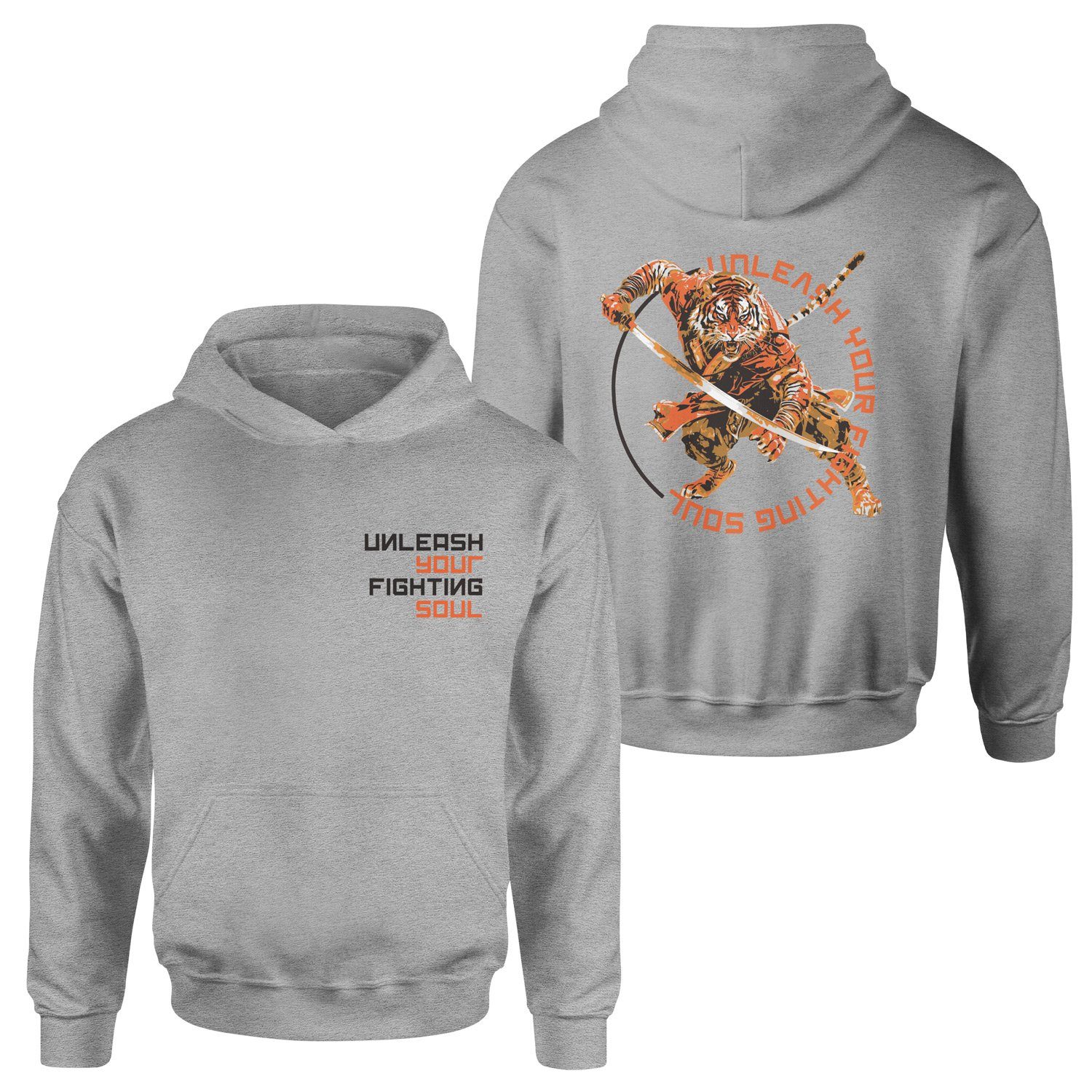 Unleash Your Fighting Soul | Siberian Tiger Hoodie S - Gri