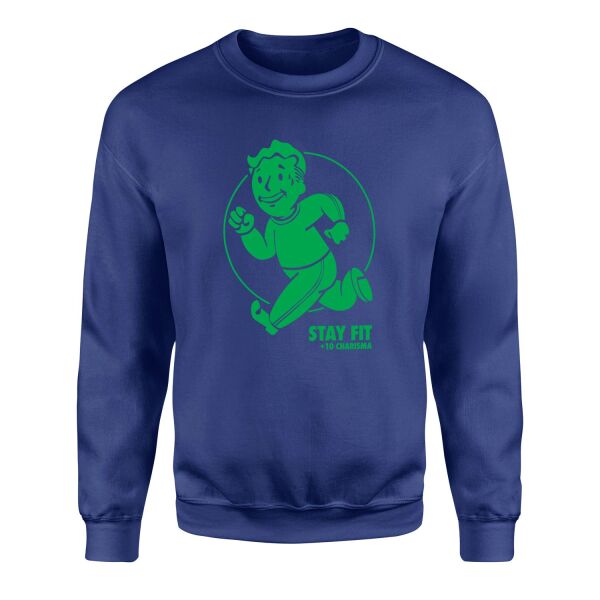 Vault Boy Stay Fit Sweatshirt S - İndigo Mavisi