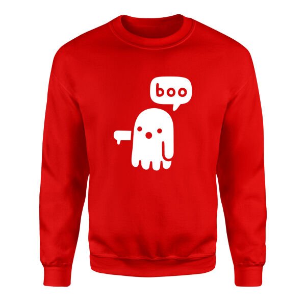 Boo! Sweatshirt L - Kırmızı