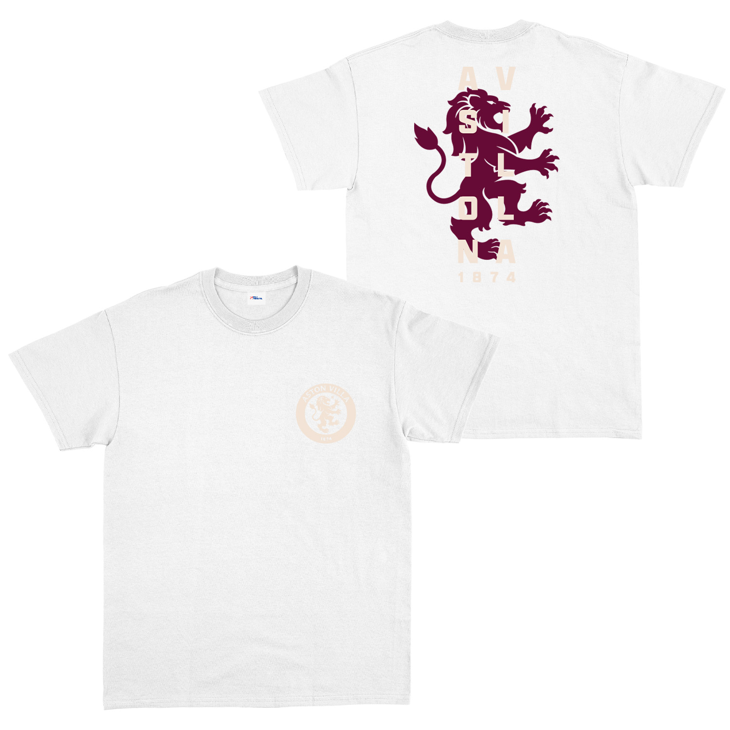 Aston Villa 1874 Heritage Tişört XL - Beyaz