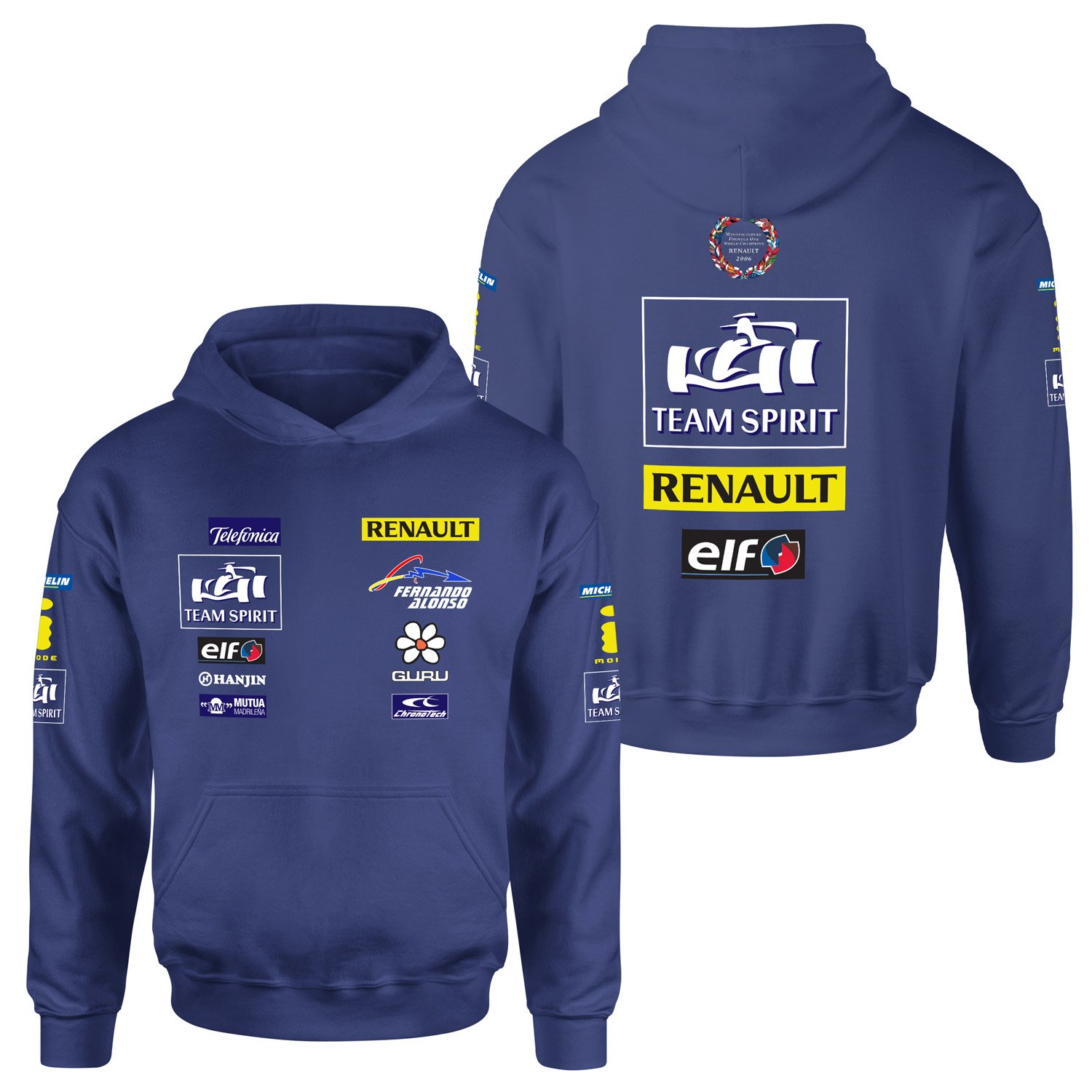 Renault Team Spirit Vintage Teamline Hoodie XXL - İndigo Mavisi
