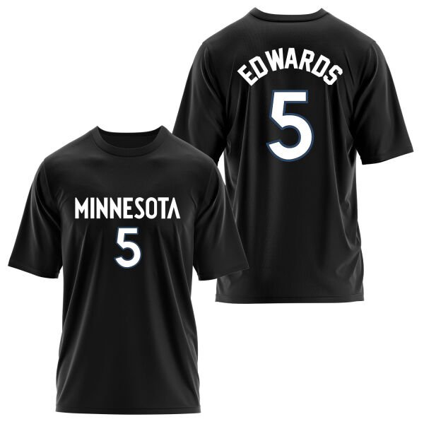 Anthony Edwards Minnesota Jersey Oversize Tişört L - Siyah