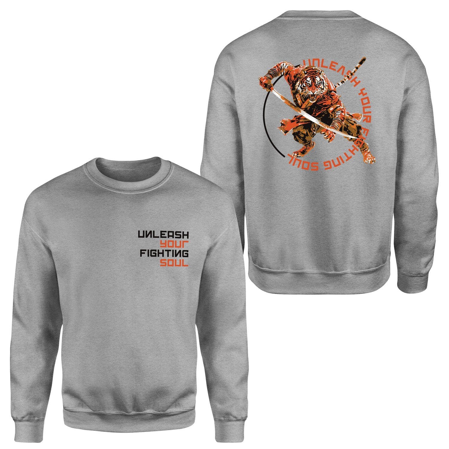 Unleash Your Fighting Soul | Siberian Tiger Sweatshirt M - Gri