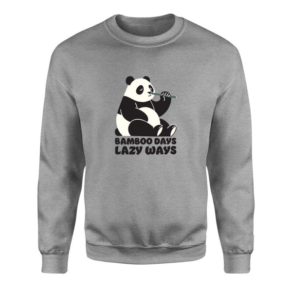 Bamboo Days Lazy Ways Sweatshirt S - Gri