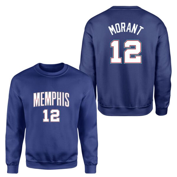 Ja Morant Memphis Forma Sweatshirt L - İndigo Mavisi