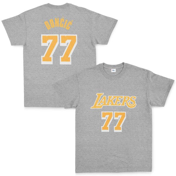 Luka Doncic 77 Lakers White Tişört M - Gri