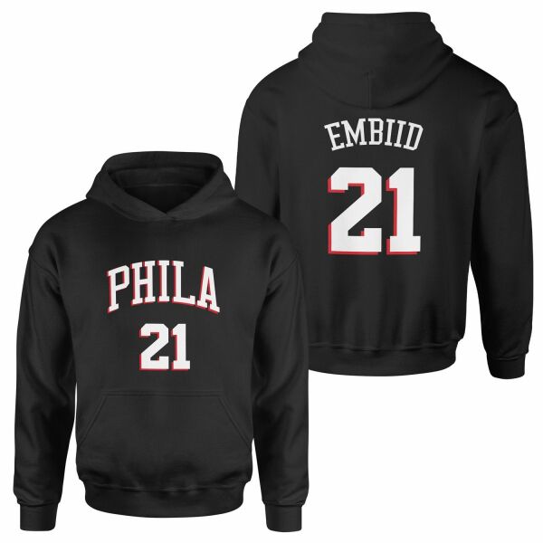 Joel Embiid Philadelphia Forma Hoodie XXL - Siyah