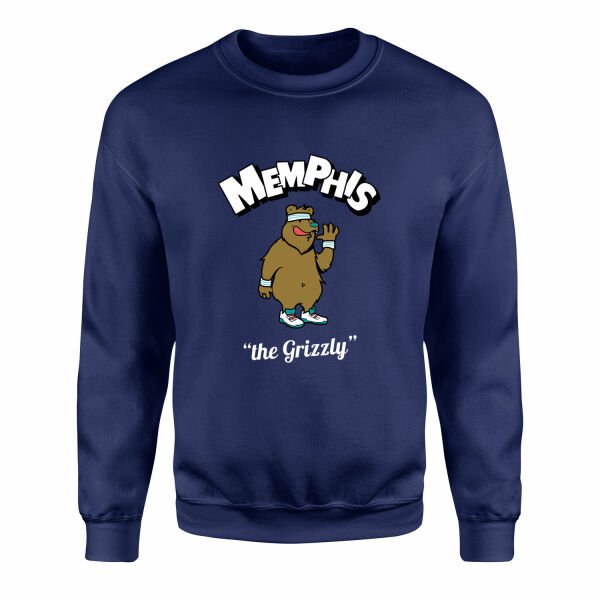 Memphis Cartoon Sweatshirt L - İndigo Mavisi