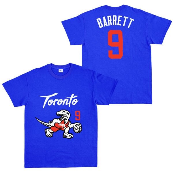 RJ Barrett 9 City Edition Raptors Tişört L - Mavi