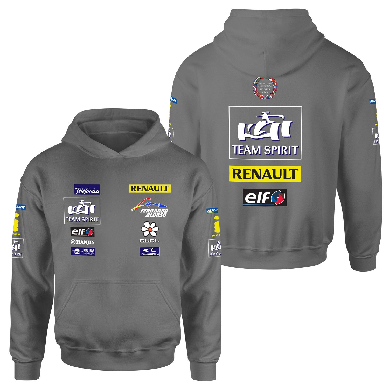 Renault Team Spirit Vintage Teamline Hoodie XL - Füme