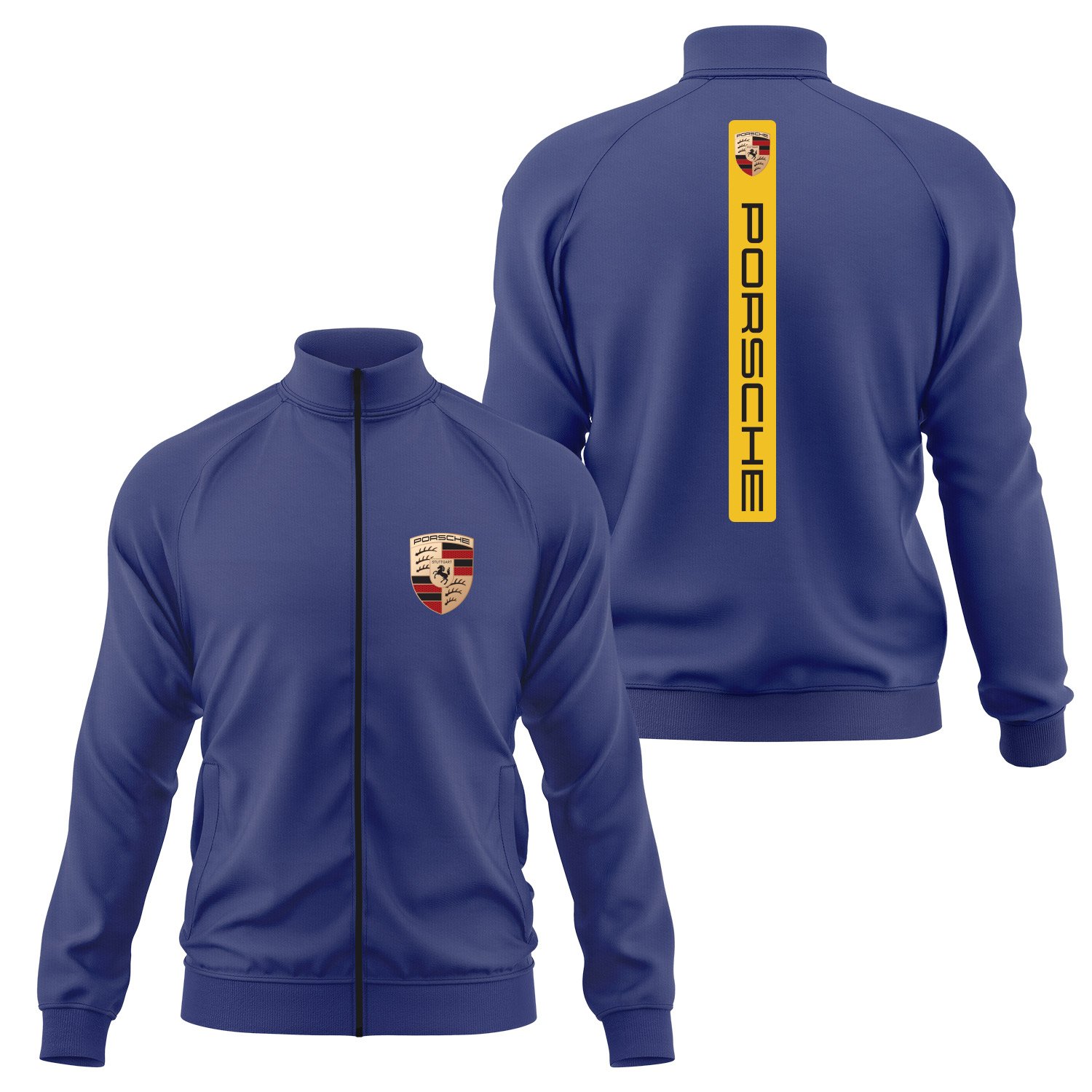 Porsche V Graphic Racing Yellow Fermuarlı Sweatshirt XXL - İndigo Mavisi