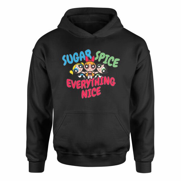 Sugar, Spice & Everything Nice Hoodie L - Siyah