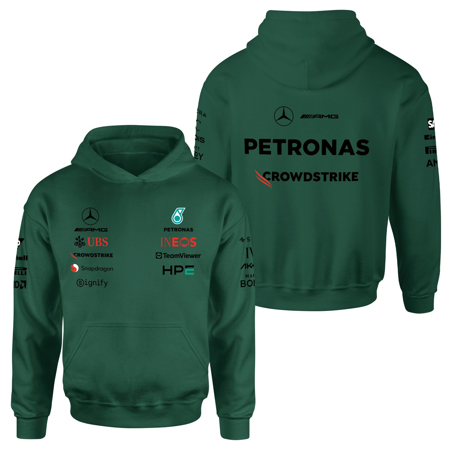 Mercedes AMG Petronas 2026 Teamline Hoodie L - Nefti Yeşili