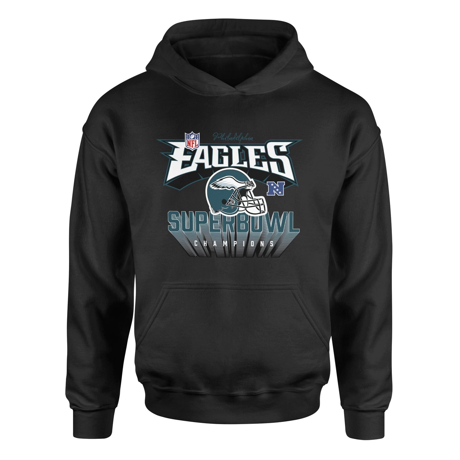 Philadelphia Eagles SB Champions Hoodie M - Siyah
