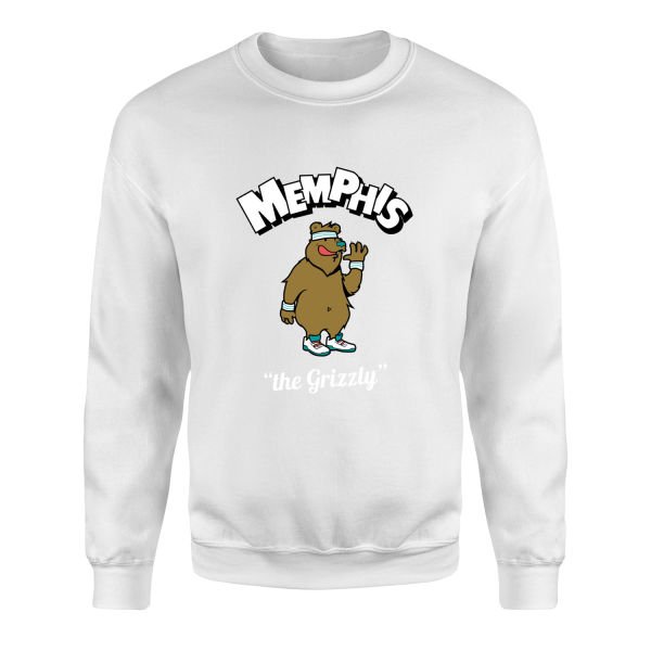 Memphis Cartoon Sweatshirt L - Beyaz